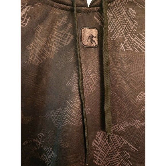 AND 1 Men's Black Camo Green Hoodie Geometric Print Pullover Jacket Size L - Picture 3 of 4